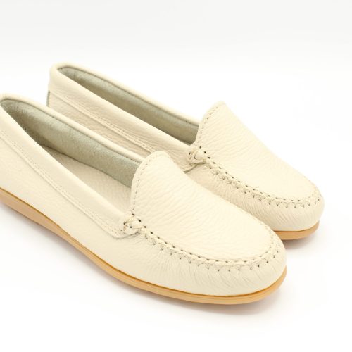 Mocassino leggero e morbido da donna by andy 2 calzature sant'angelo d'ischia in pelle beige