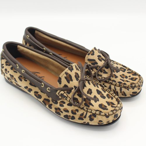 Mocassino leopardato donna in camoscio e vitello testa di moro edizione limitata Andy 2 Sant'Angelo d'Ischia