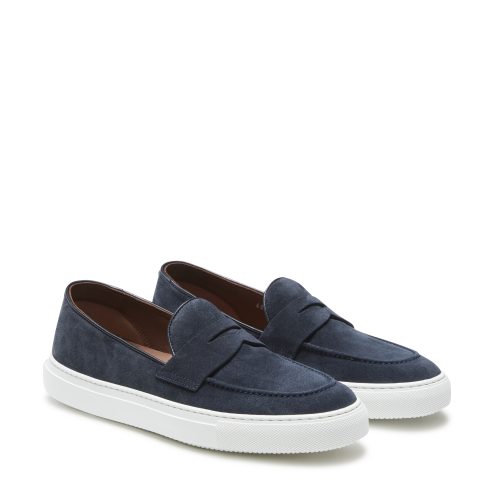 sneaker uomo fratelli rossetti brera sport in camoscio blu