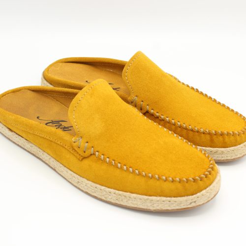 sabot artigianale da uomo in camoscio senape (giallo)