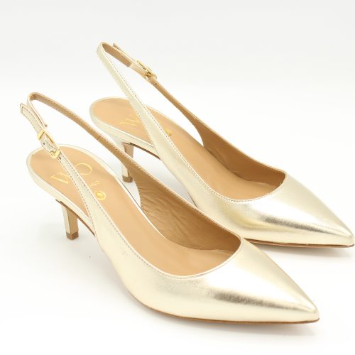 Chanel tacco 5 cm in pelle oro Wo Milano