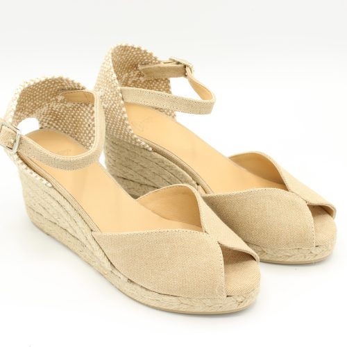 Espadrillas da Donna Castaner con cinturino modello Bianca zeppa 6 cm Sand