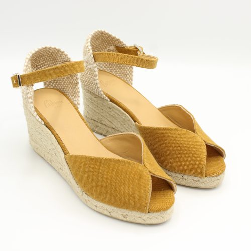 Espadrillas da Donna Castaner con cinturino modello Bianca zeppa 6 centimetri Ambar