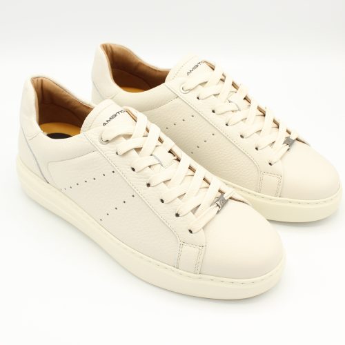 Sneaker Ambitious modello Phoenix in pelle bottolata off white