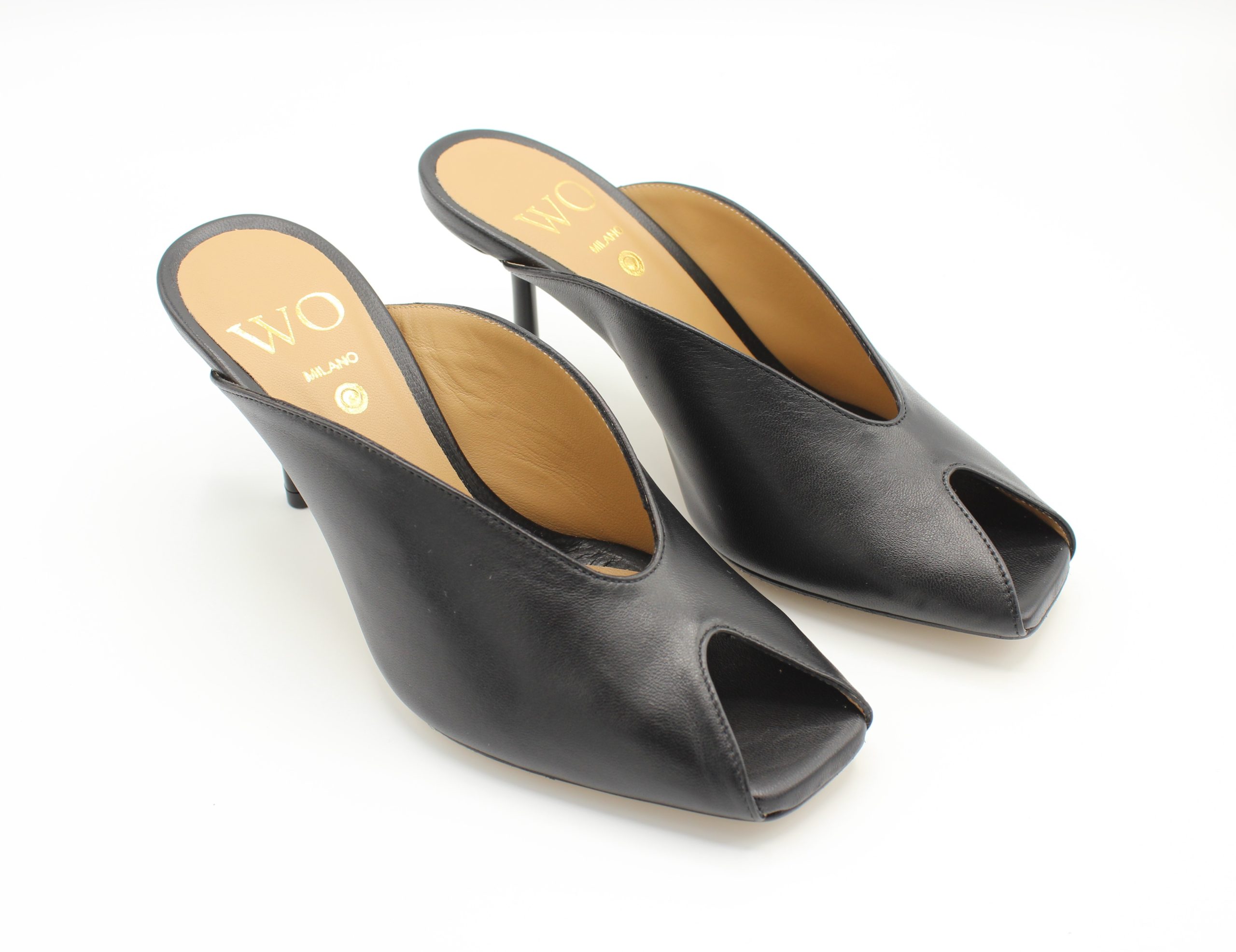 Sabot in pelle nera Wo Milano