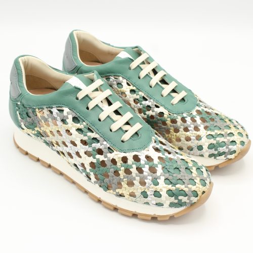 Sneaker Luxury donna intreccio multicolor verde Pons Quintana