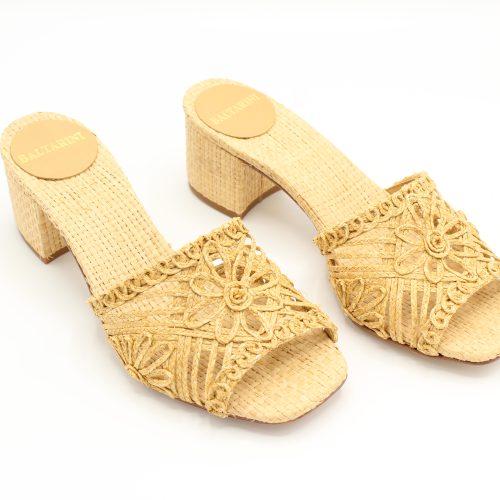 Giulia Ciabattina Tacco 5 cm in Rafia Naturale Baltarini