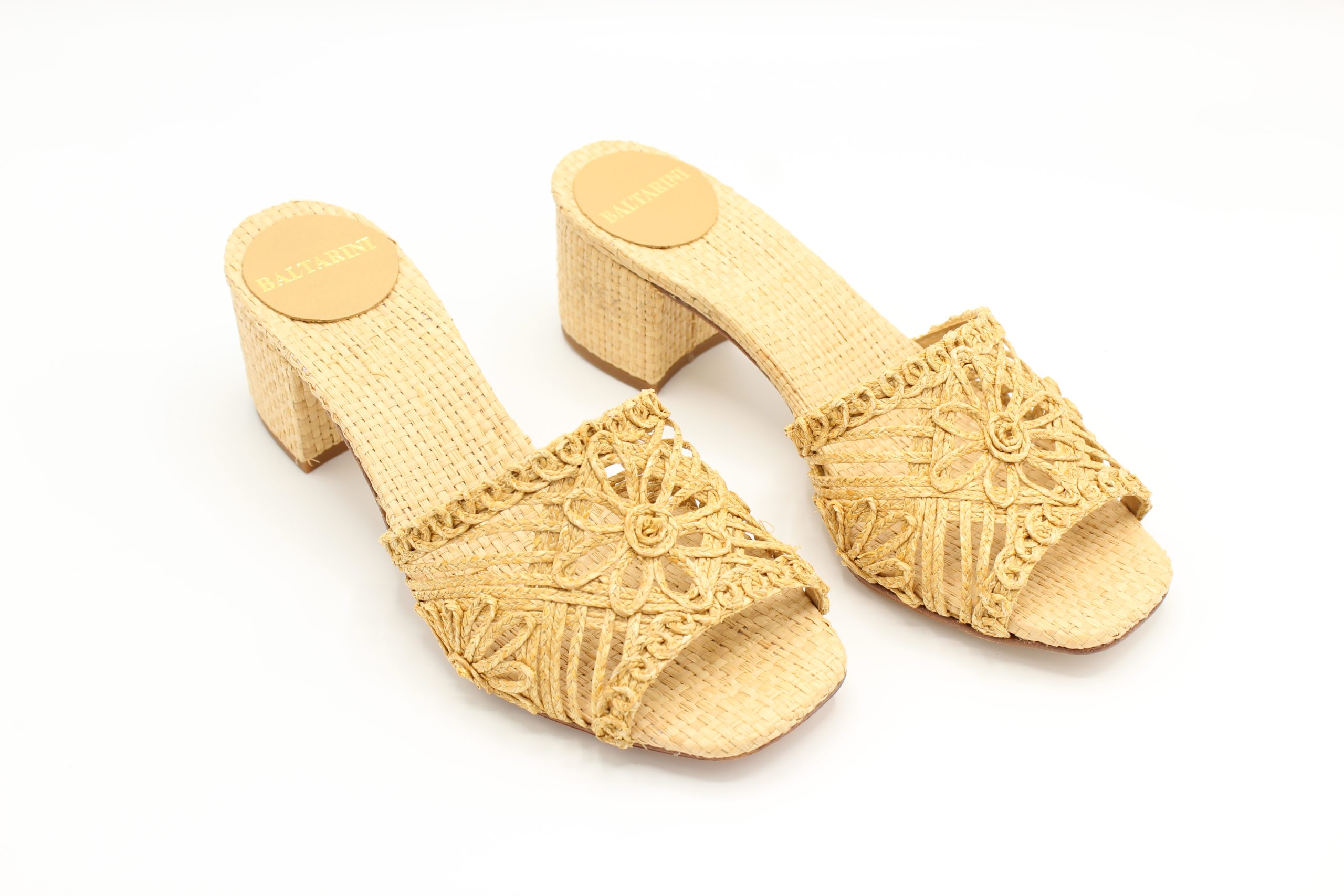 Giulia Ciabattina Tacco 5 cm in Rafia Naturale Baltarini